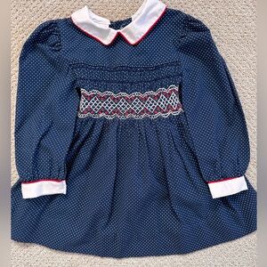 VTG Polly Flinders rosette smocked dress, 3T